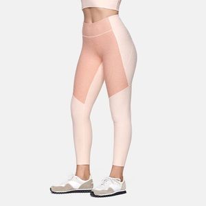 Outdoor Voices pink two-tone warmup legging, med